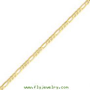 14K Gold 2.75mm Flat Figaro Chain