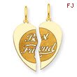 14K Gold 2pc Best Friend Charm