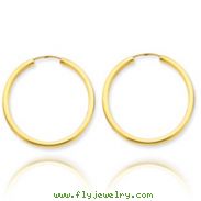 14K Gold 2x30mm Polished Round Endless Hoop Earrings