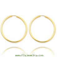 14K Gold 2x37mm Polished Round Endless Hoop Earrings