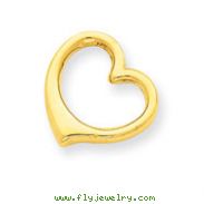 14K Gold 3-D Floating Heart Slide