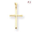 14K Gold 3-D Hollow Cross Pendant