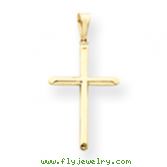 14K Gold 3-D Hollow Cross Pendant