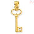 14K Gold 3-D Key Pendant