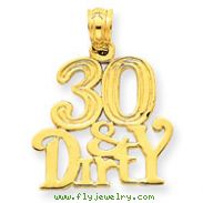 14K Gold 30 & Dirty Pendant