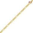 14K Gold 3.25mm Flat Figaro Bracelet