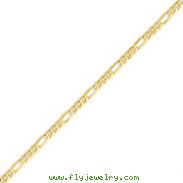 14K Gold 3.25mm Flat Figaro Bracelet