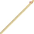 14K Gold 3.35mm Semi-Solid Curb Link Chain