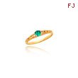 14K Gold 3mm Blue Zircon Birthstone Baby Ring