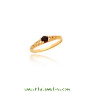 14K Gold 3mm Garnet Birthstone Baby Ring