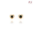 14K Gold 3mm Mystic Topaz Birthstone Heart Earrings