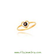 14K Gold 3mm Mystic Topaz Heart Baby Ring