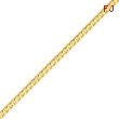 14K Gold 3mm Open Concave Curb Bracelet