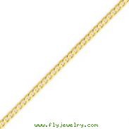 14K Gold 3mm Open Concave Curb Bracelet