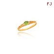 14K Gold 3mm Peridot Birthstone Baby Ring