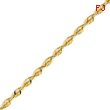 14K Gold 4.16mm Diamond Cut  Extra-Lite Rope Chain