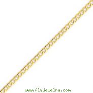 14K Gold 4.3mm Semi-Solid Curb Link Chain