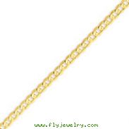 14K Gold 4.5mm Open Concave Curb Chain