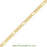 14K Gold 4.75mm Flat Figaro Link Chain