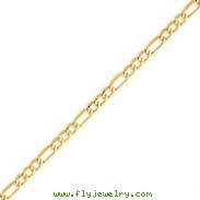 14K Gold 4.75mm Semi-Solid Figaro Bracelet