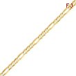 14K Gold 4mm Concave Open Figaro Bracelet