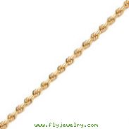 14K Gold 4mm Diamond-Cut Rope with Lobster Clasp Chain