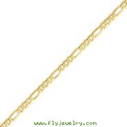 14K Gold 4mm Flat Figaro Bracelet