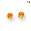 14K Gold 4mm Synthetic Citrine Screwback Earrings