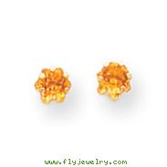 14K Gold 4mm Synthetic Citrine Screwback Earrings