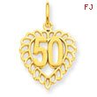 14K Gold 50 In Heart Charm