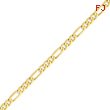 14K Gold 5.25mm Flat Figaro Bracelet