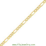 14K Gold 5.25mm Flat Figaro Bracelet