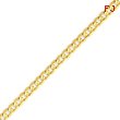 14K Gold 5.25mm Open Concave Curb  Bracelet