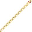 14K Gold 5.25mm Semi-Solid Curb Link Chain