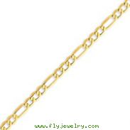 14K Gold 5.35mm Semi-Solid Figaro Bracelet