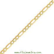 14K Gold 5.35mm Semi-Solid Figaro Bracelet