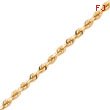 14K Gold 5mm Diamond-Cut Rope with Lobster Clasp Chain