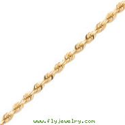14K Gold 5mm Diamond-Cut Rope with Lobster Clasp Chain