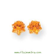 14K Gold 5mm Synthetic Citrine Earrings
