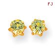 14K Gold 5mm Synthetic Peridot Earrings