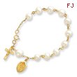 14K Gold 6.0-6.5mm Cultured Pearl Rosary Bracelet