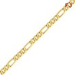 14K Gold 6.25mm Flat Figaro Bracelet