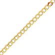 14K Gold 6.5mm Semi-Solid Curb Link Chain