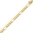 14K Gold 6mm Concave Open Figaro Bracelet