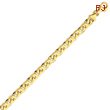 14K Gold 6mm Hand Polished Fancy Link Bracelet