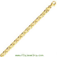 14K Gold 6mm Hand Polished Fancy Link Bracelet