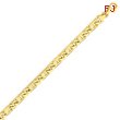 14K Gold 6mm Hand Polished Fancy Link Bracelet