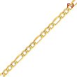 14K Gold 7.3mm Semi-Solid Figaro Chain