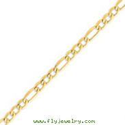 14K Gold 7.3mm Semi-Solid Figaro Chain