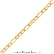 14K Gold 7.3mm Semi-Solid Figaro Chain